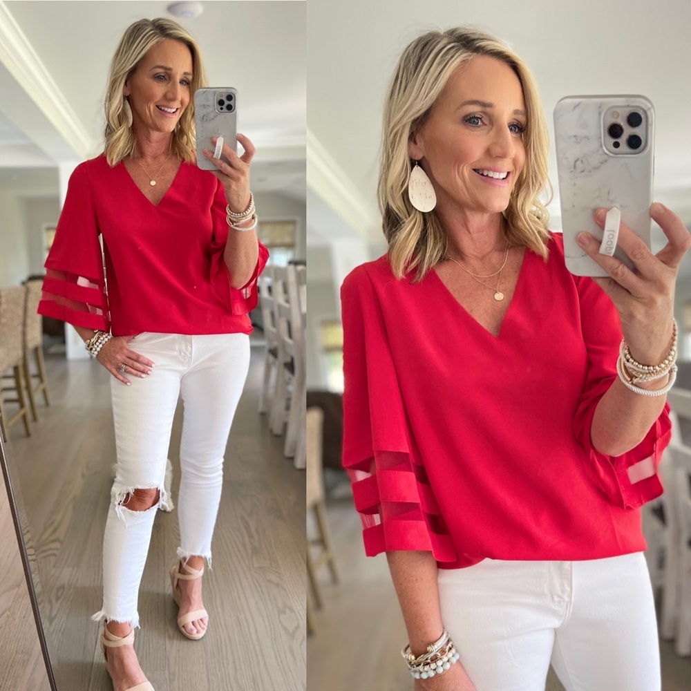 Bell sleeve top